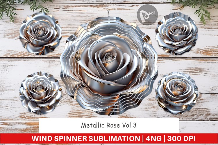 Wind Spinner Metallic Rose