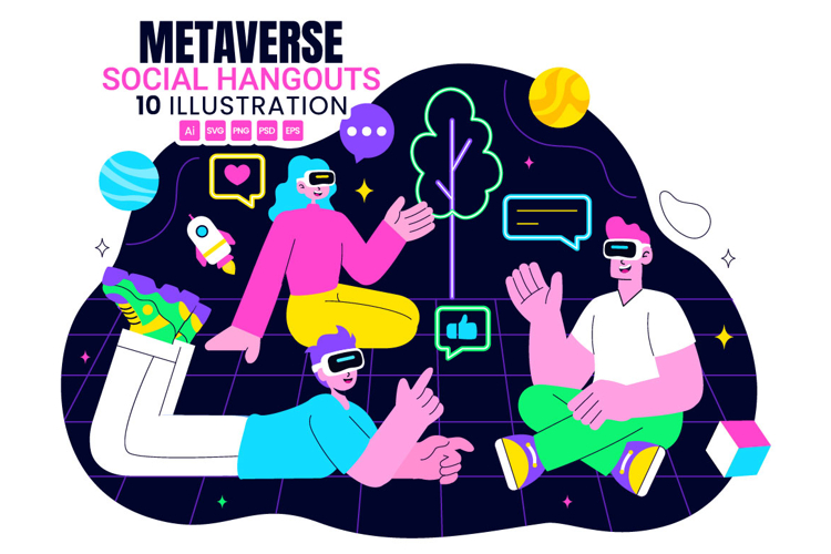 10 Metaverse Social Hangouts Illustration