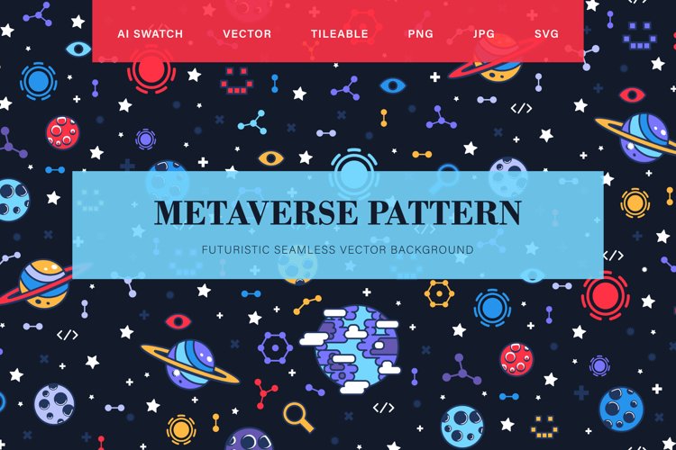 Metaverse Seamless Pattern example image 1