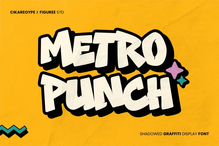 Metro Punch Shadowed Retro Graffiti Font