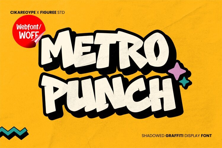Metro Punch - Shadowed Retro Graffiti Webfont example image 1