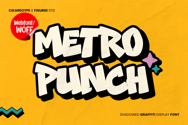 Metro Punch - Shadowed Retro Graffiti Webfont