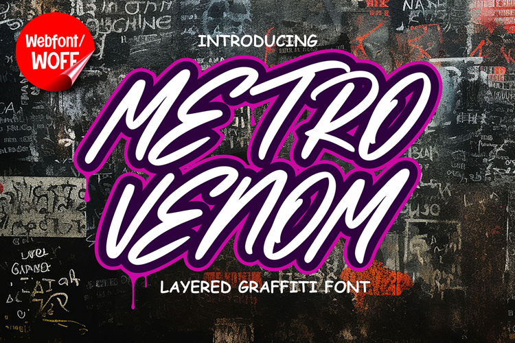 Metro Venom | Monoline Graffiti Webfont for Clean Urban