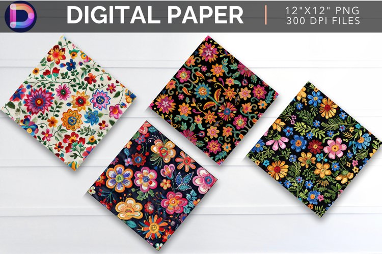 Mexican Flower Digital Paper