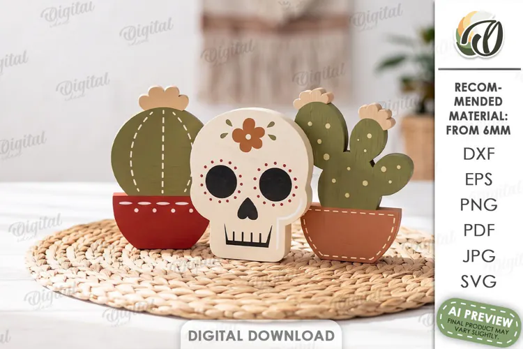 Fiesta Shelf Sitter Laser Cut. Mexican Standing Decor SVG