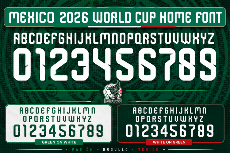 Mexico World Cup 2026 Font Jersey Font