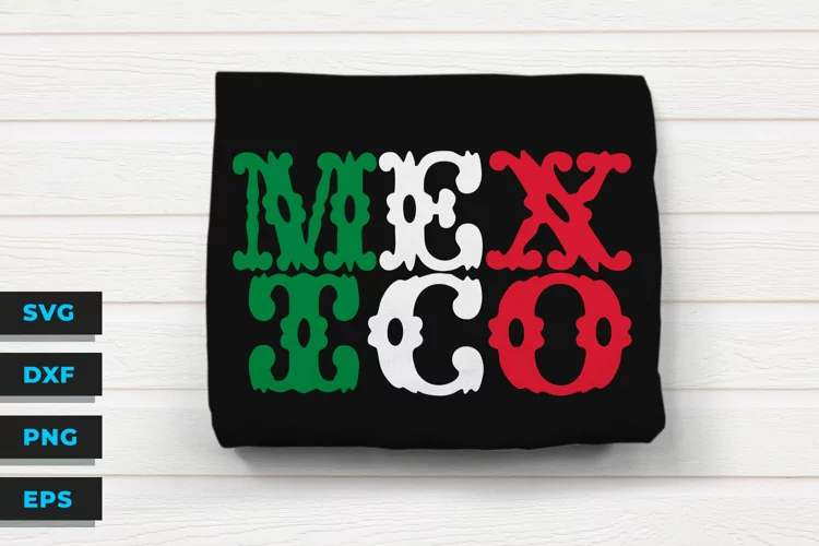 Mexico Flag Colors - Word Art - Papel Picado Style Font