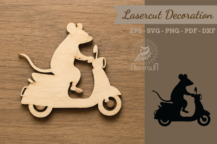 Mice Drive Vehicles Lasercut Decoration