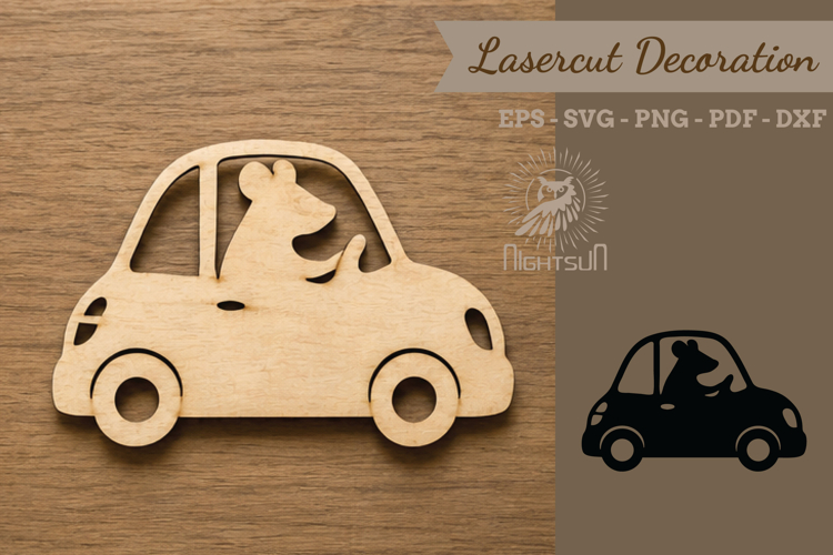 Mice Drive Vehicles Lasercut Decoration