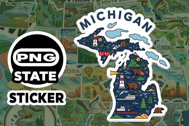 Michigan Sticker PNG SVG | State Outline Decal File |