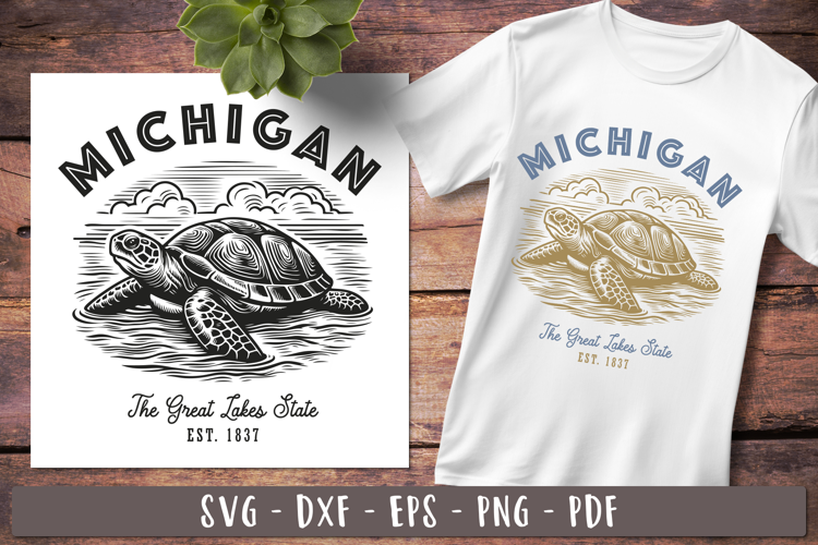 Michigan svg | Vintage United states design