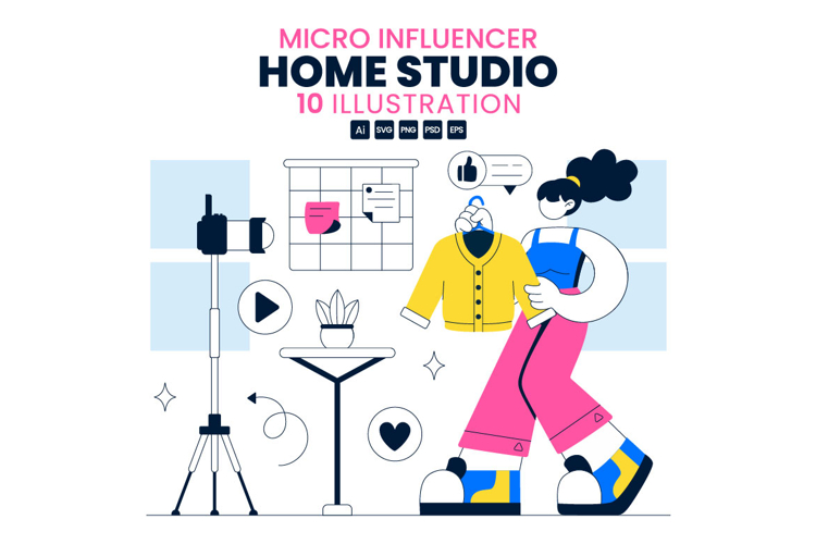 10 Micro Influencer Home Studio Illustration