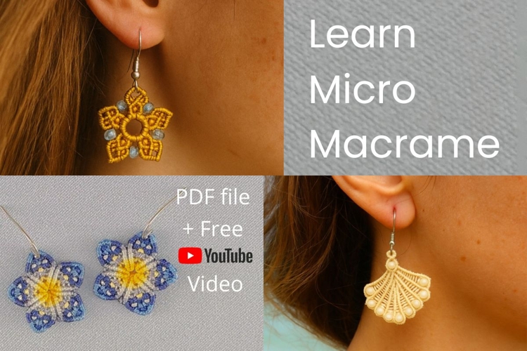 Learn Micro Macrame Set of 3 Easy DIY Jewelry Projects