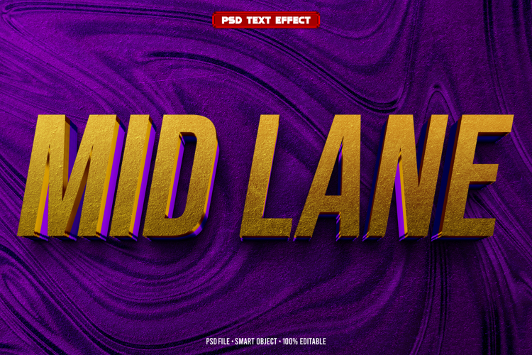 Mid lane 3D editable text effect