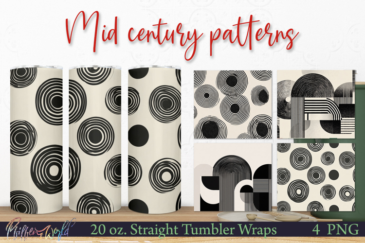 Retro Tumbler Wraps | Mid Century | Geometric