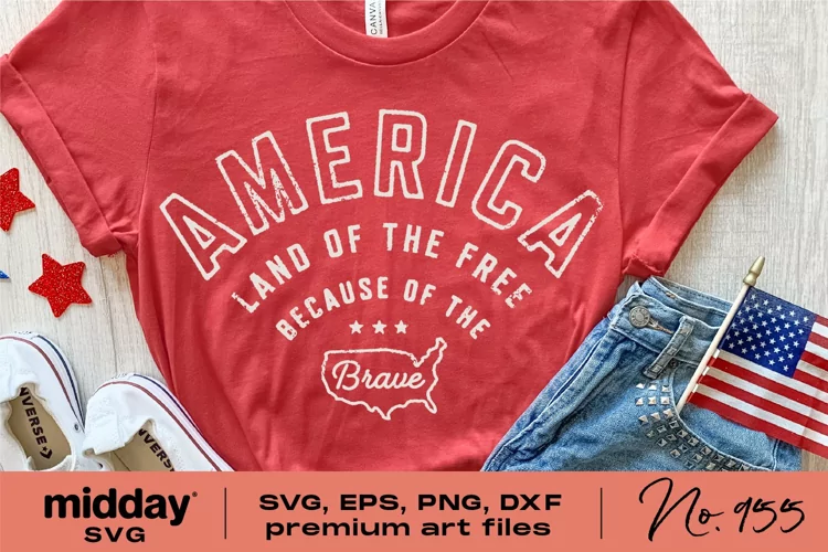 America Svg, 4th of July Svg, Png Eps Dxf, Land of the Free