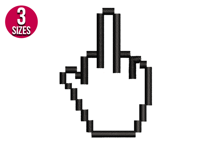 Middle Finger Machine Embroidery Design | Instant Download