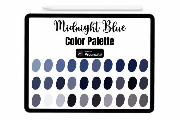 Midnight Blue Procreate Palette - Procreate Color palette