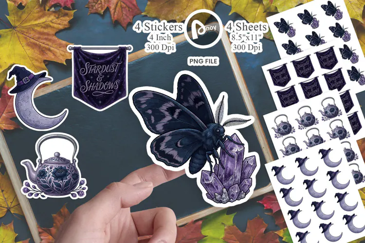 Midnight Celestial Botanical Sticker
