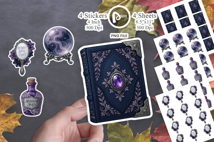 Midnight Celestial Botanical Sticker example image 1