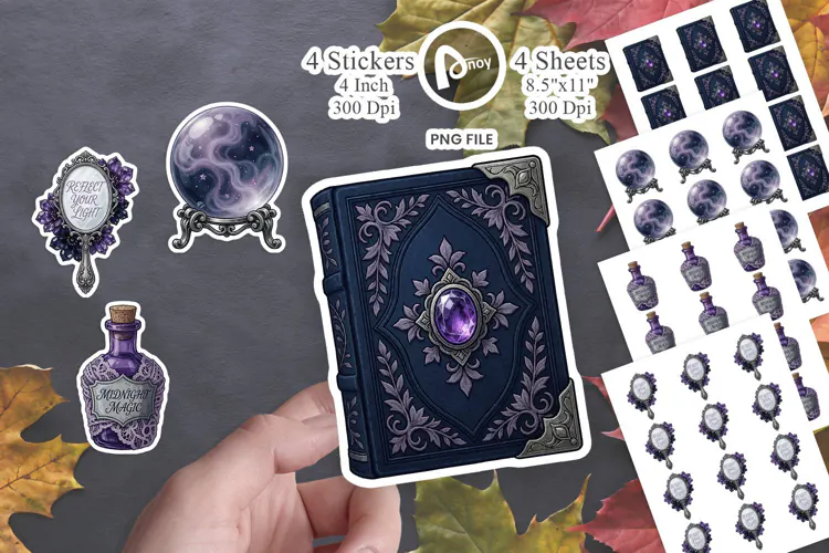 Midnight Celestial Botanical Sticker