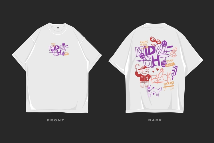 Midnight Club Urban Streetwear Graffiti Graphic T-shirt