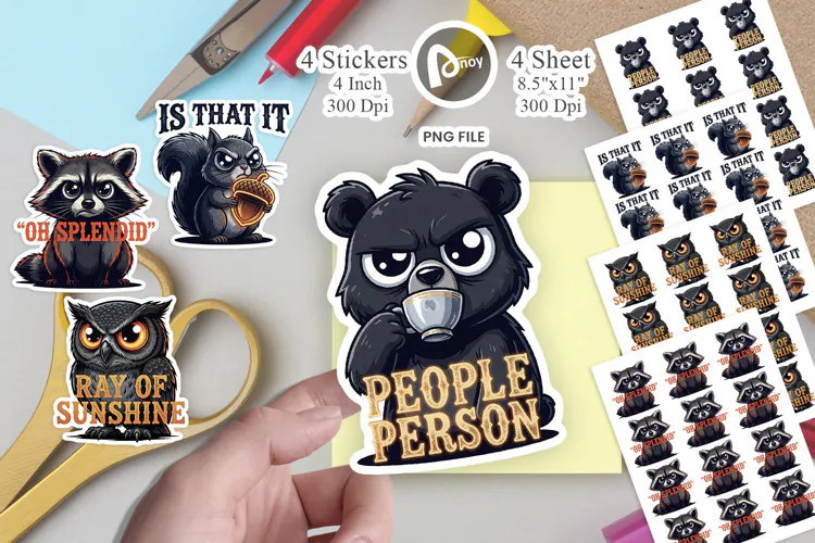 Midnight Forest Critters Sticker