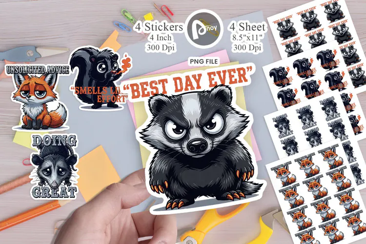 Midnight Forest Critters Sticker