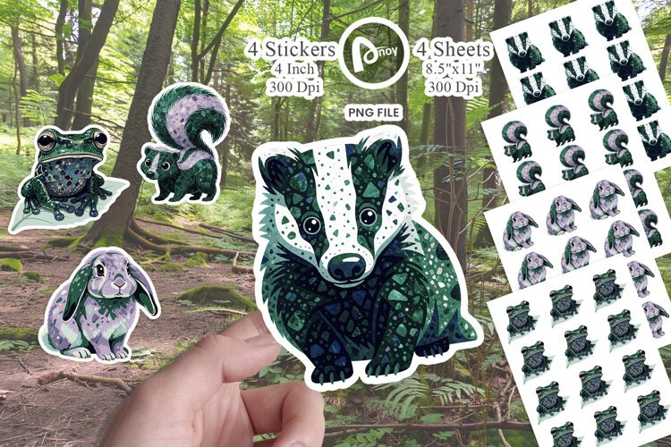 Terrazzo Forest Fauna Sticker example image 1