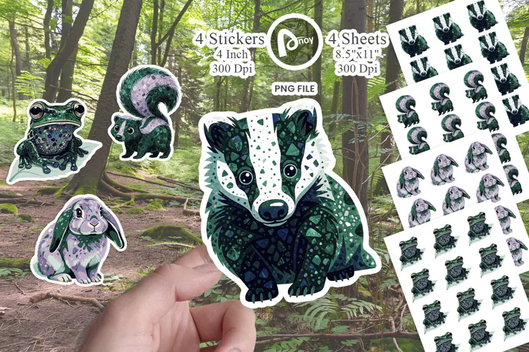 Terrazzo Forest Fauna Sticker