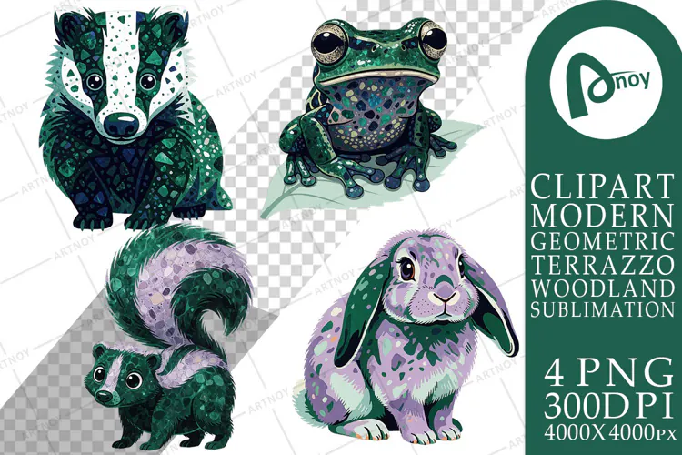 Terrazzo Forest Fauna Sublimation