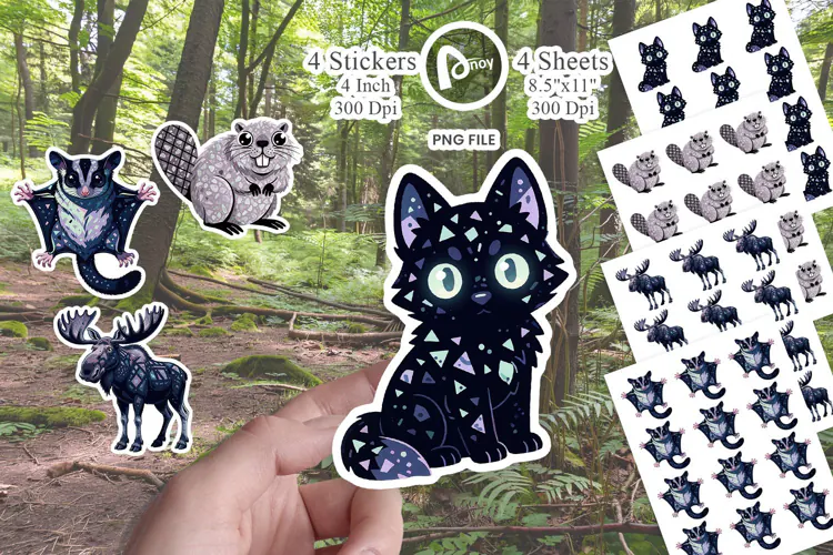Terrazzo Forest Fauna Sticker