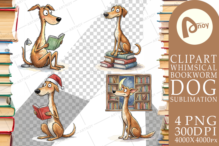 Midnight Reading Dog Sublimation
