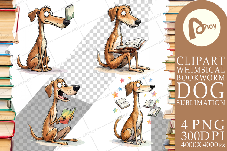 Midnight Reading Dog Sublimation