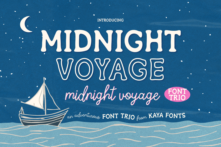 Midnight Voyage Nature Inspired Adventure Font Trio
