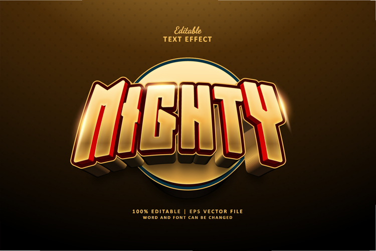 Mighty Editable Text Effect Style Esport 3d