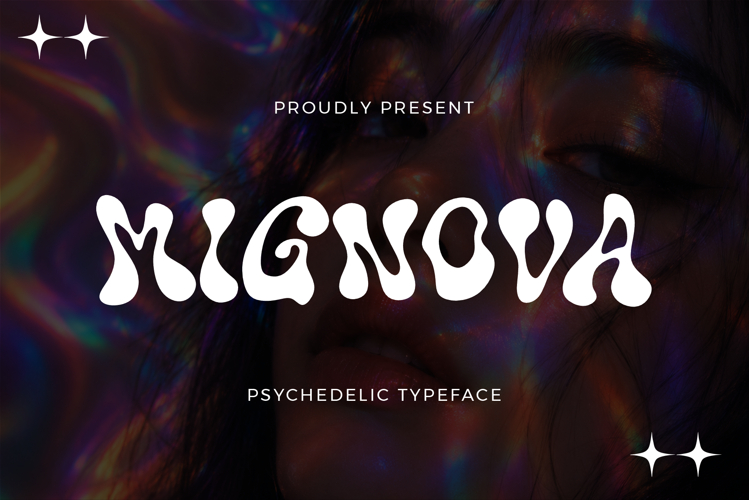 Mignova | Psychedelic Wavy Groovy Retro Font