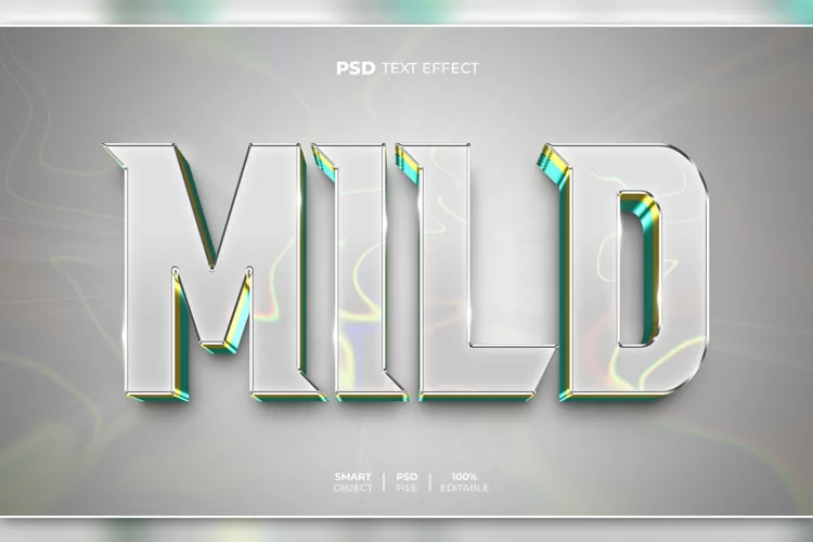 Mild 3D editable text effect