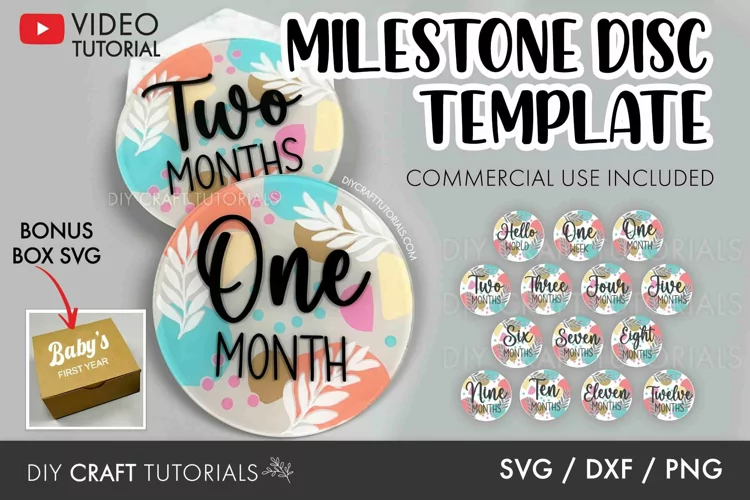 Baby Milestone Disc SVG | Monthly Milestone Discs