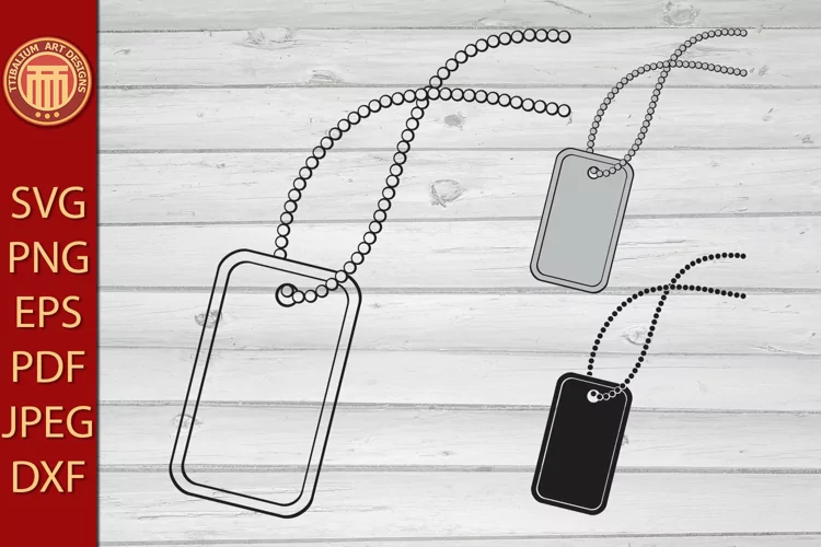 Military Dog Tag - eps, jpg, dxf, svg, pdf, png files