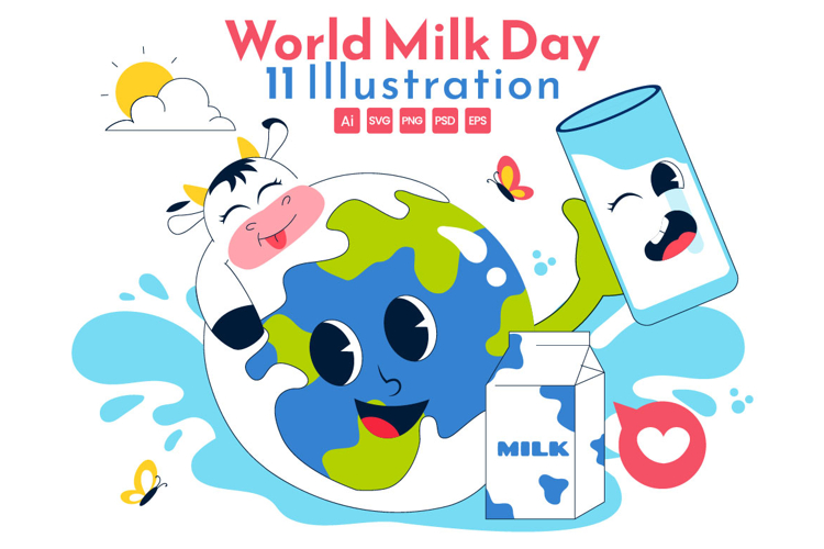11 World Milk Day Illustration