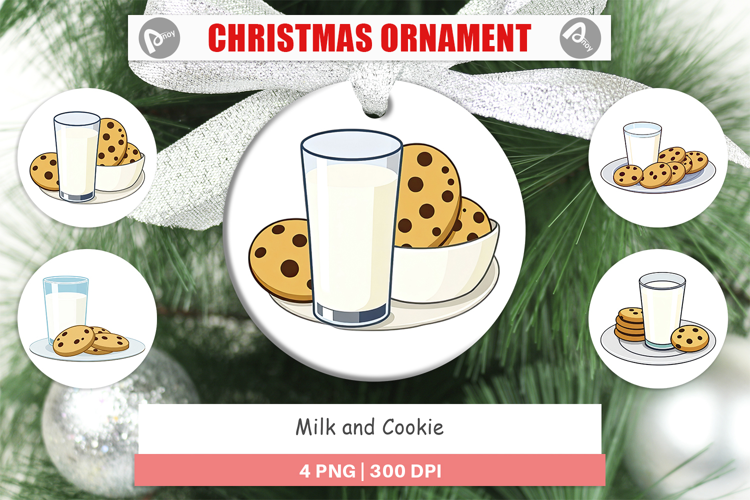 Ornament Milk and Cookie