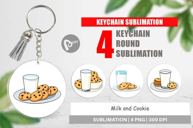 Keychain Milk and Cookie