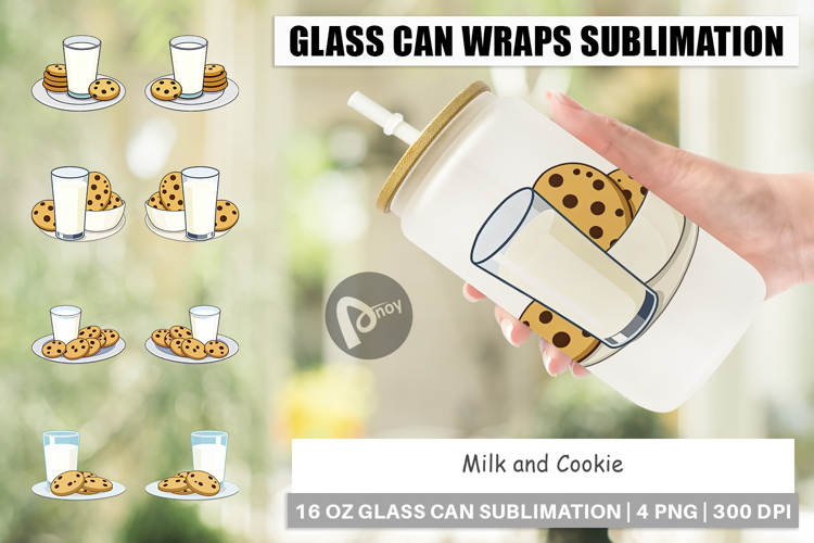 Glass Can Milk and Cookie