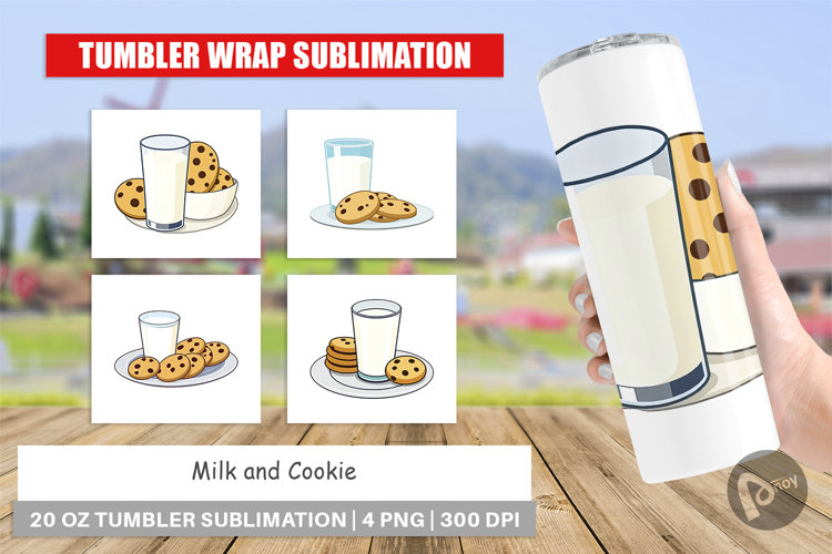 Tumbler Milk and Cookie