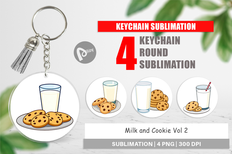 Keychain Milk and Cookie
