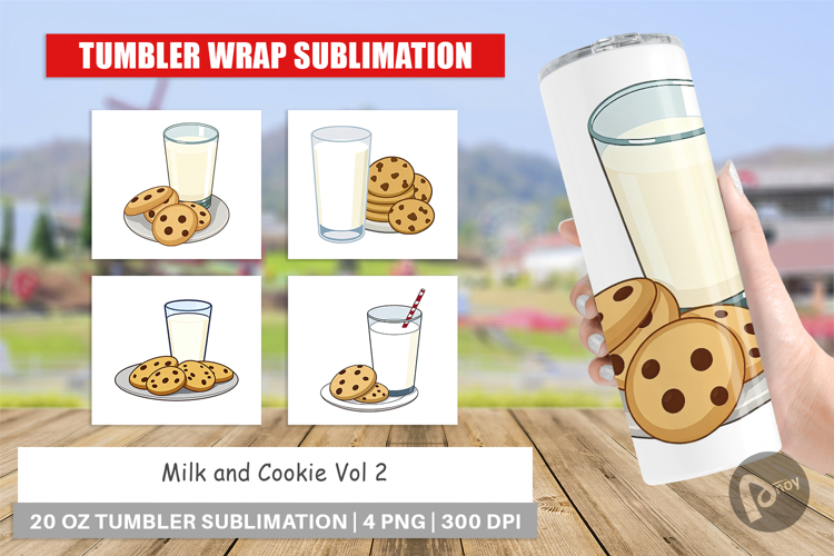 Tumbler Milk and Cookie
