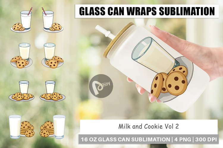 Glass Can Milk and Cookie