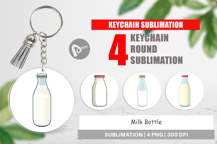 Keychain Milk Bottle