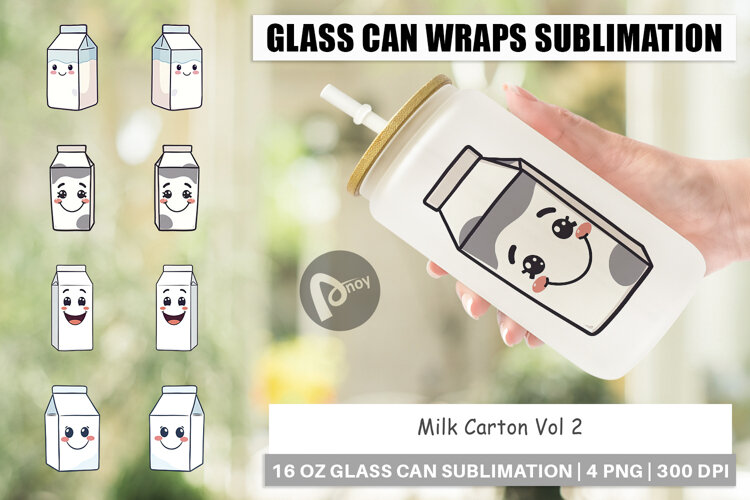 Glass Can Milk Carton example image 1